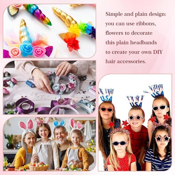Plastic Hairbands 100 Pack Black Teen Girls Women DIY Accessories main image 5